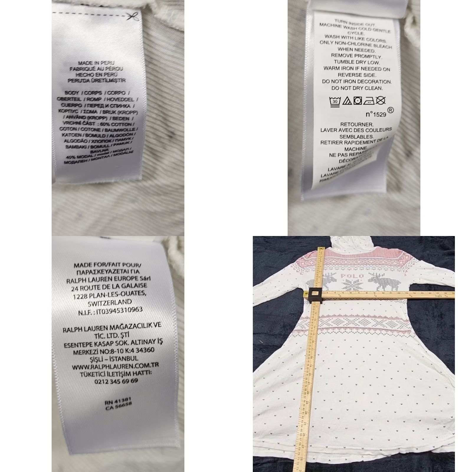 Ralph Lauren Polo Ralph Lauren Fair Isle Reindeer Tunic Thermal Sweater Dress Medium Women's Long Sleeve Cowl Neck White/Gray/Pink Holiday Winter Vintage No Size M / US 6-8 / IT 42-44 - 8 Thumbnail