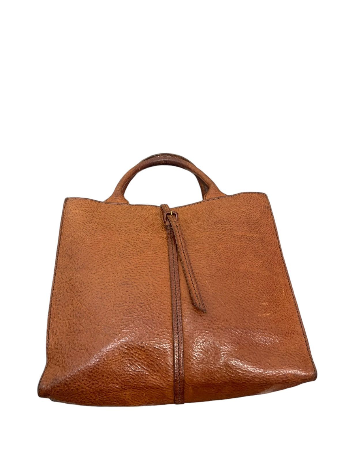 Genuine Leather Full Leather Thick Genten Japan Tote Bag 8 in Brown, Men's