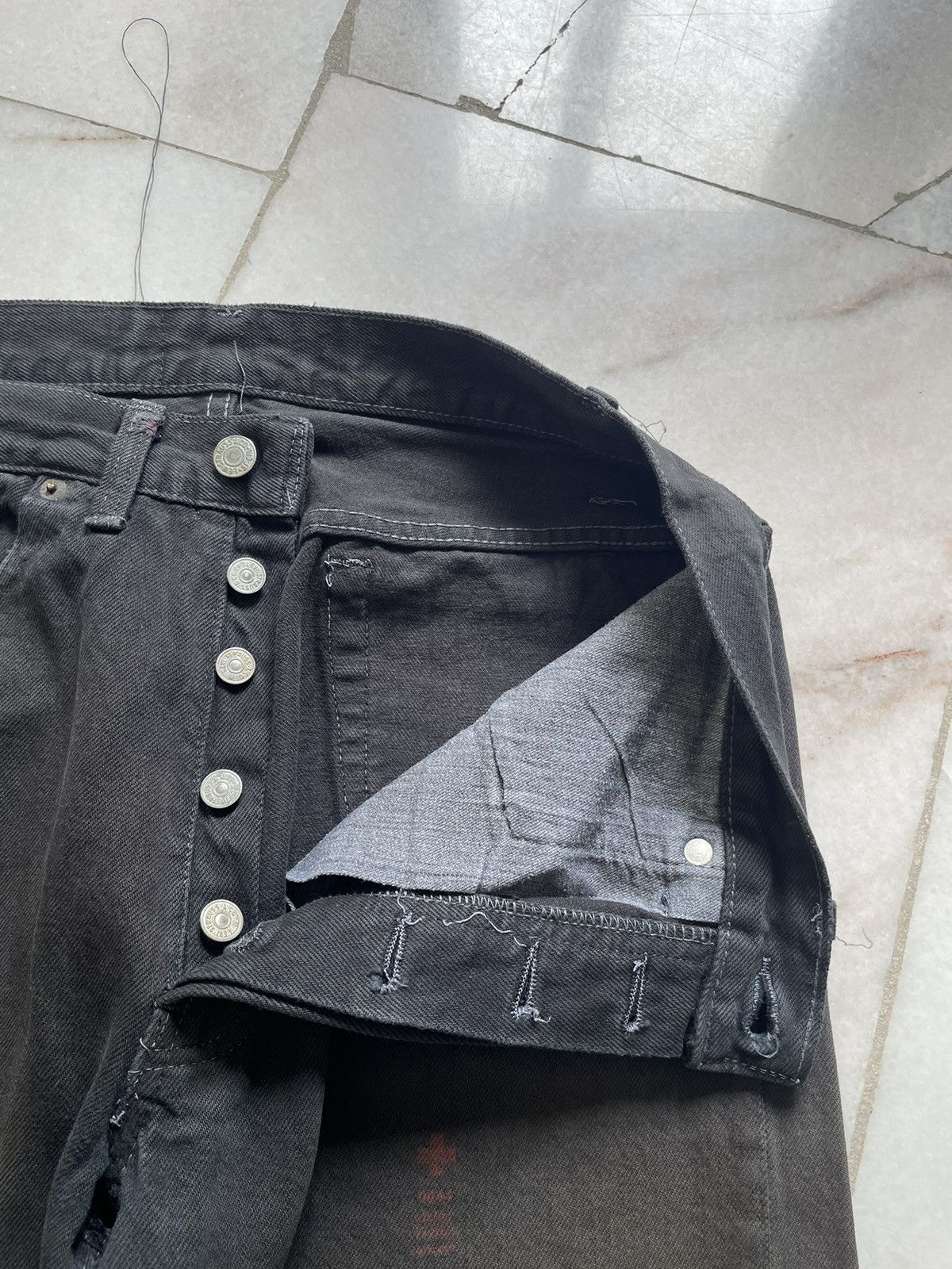 If Six Was Nine Very Rare Vintage 80s Levis 501 All black Faded Jeans Size US 30 / EU 46 - 6 Thumbnail