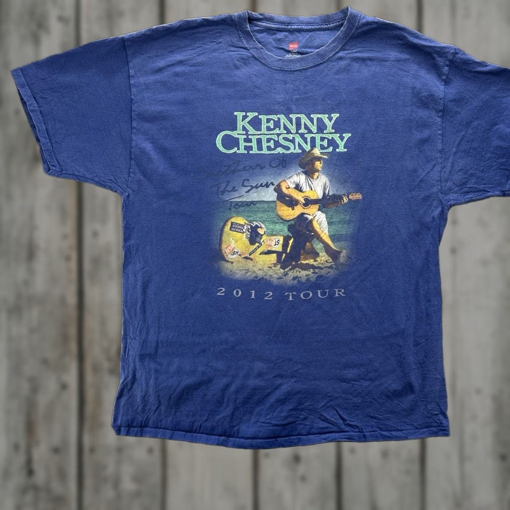 Hanes Kenny Chesney 2012 Brothers Of The Sun Tour T Shirt Adult XL Blue Mens Western T-Shirt Mens XL Blue Western Size US XL / EU 56 / 4 - 1 Thumbnail