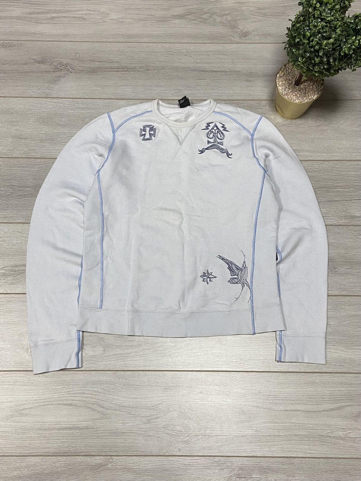Diesel Diesel ♠️ vintage spades patterns sweatshirt cross Size US L / EU 52-54 / 3 - 1 Thumbnail