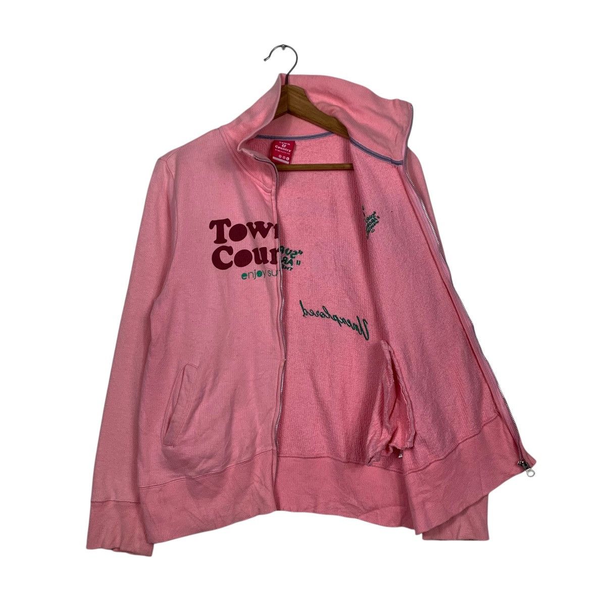 Japanese Brand TOWN & COUNTRY Big Logo Pink Sweater Jacket #1597-C71 Size L / US 10 / IT 46 - 9 Thumbnail