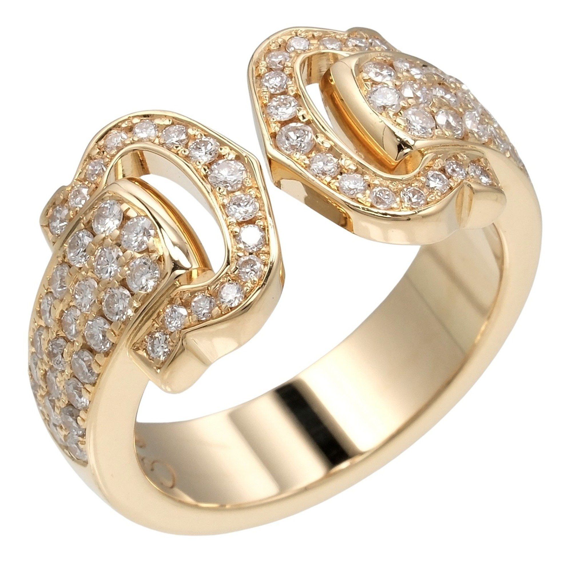 image of Cartier 2C Boucluse Ring K18 Yg Yellow Gold External Diamond Approx. 8.23G I211323045, Women's
