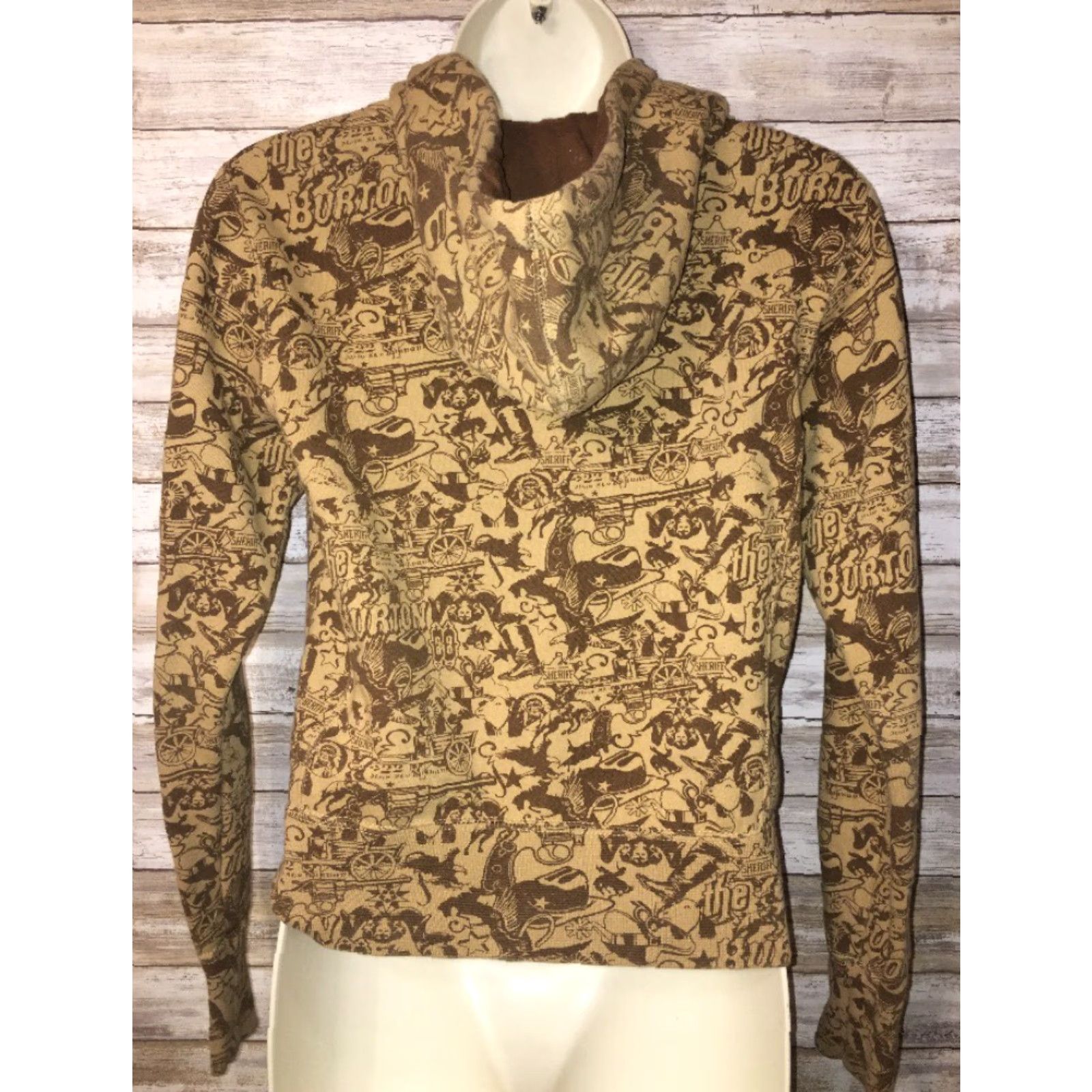 Burton Burton Hoodie Womens S Brown Graphic Full Zip Solid Long Sleeve Size S / US 4 / IT 40 - 4 Thumbnail