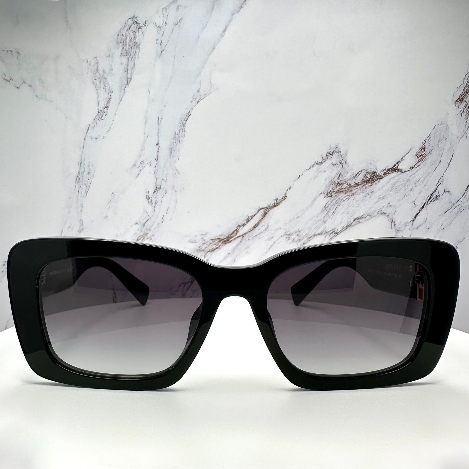 Miu Miu New MIU MIU Sunglasses Black Gold Metal Logo Authentic Size ONE SIZE - 2 Thumbnail