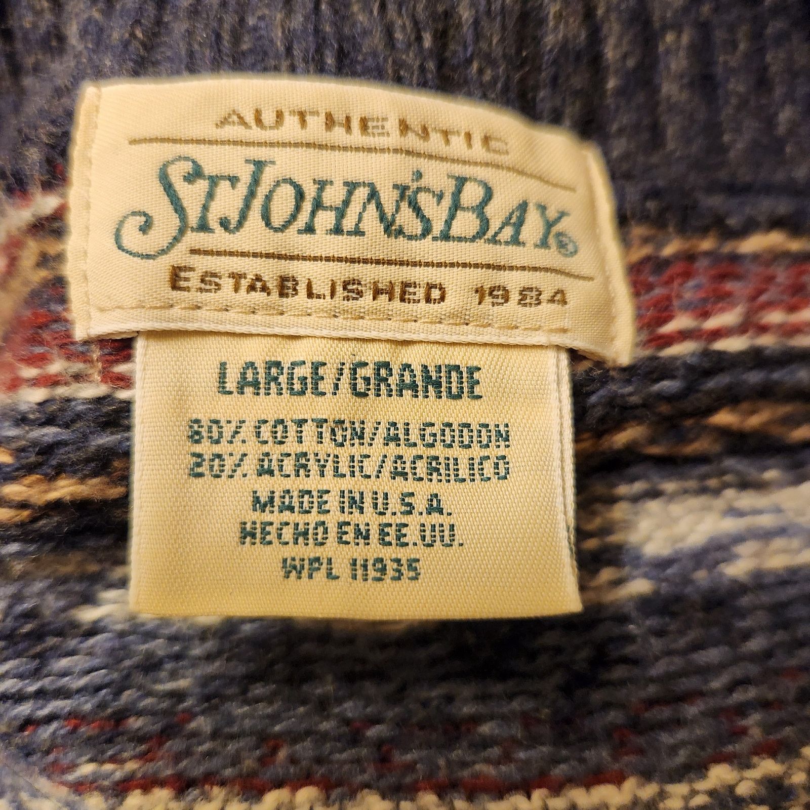 St. Johns Bay Vintage 90s Sweater Oversized St Johns Bay Fair Isle L Size L / US 10 / IT 46 - 7 Thumbnail