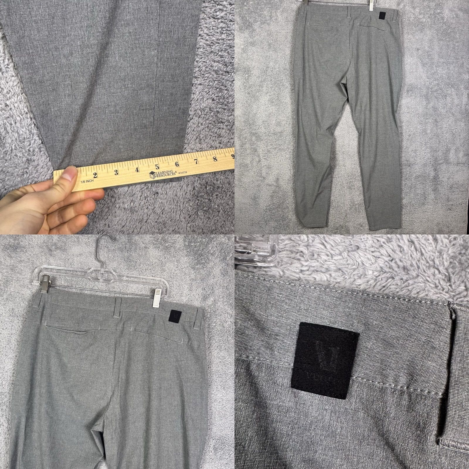Vuori Vuori Men Pants 34x32 Chino Stretch Tech Performance Tapered 100% Polyester Gray V431 Size US 34 / EU 50 - 9 Thumbnail