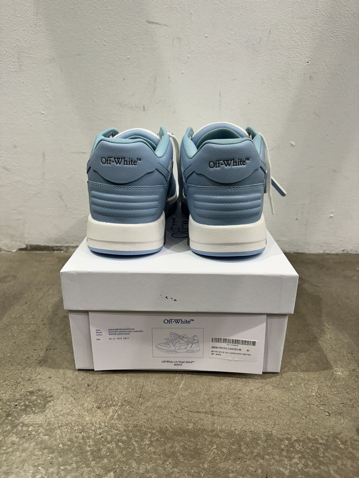 Off-White Off White Out Of Office Light Blue White Sneaker Size US 10 / EU 43 - 4 Thumbnail