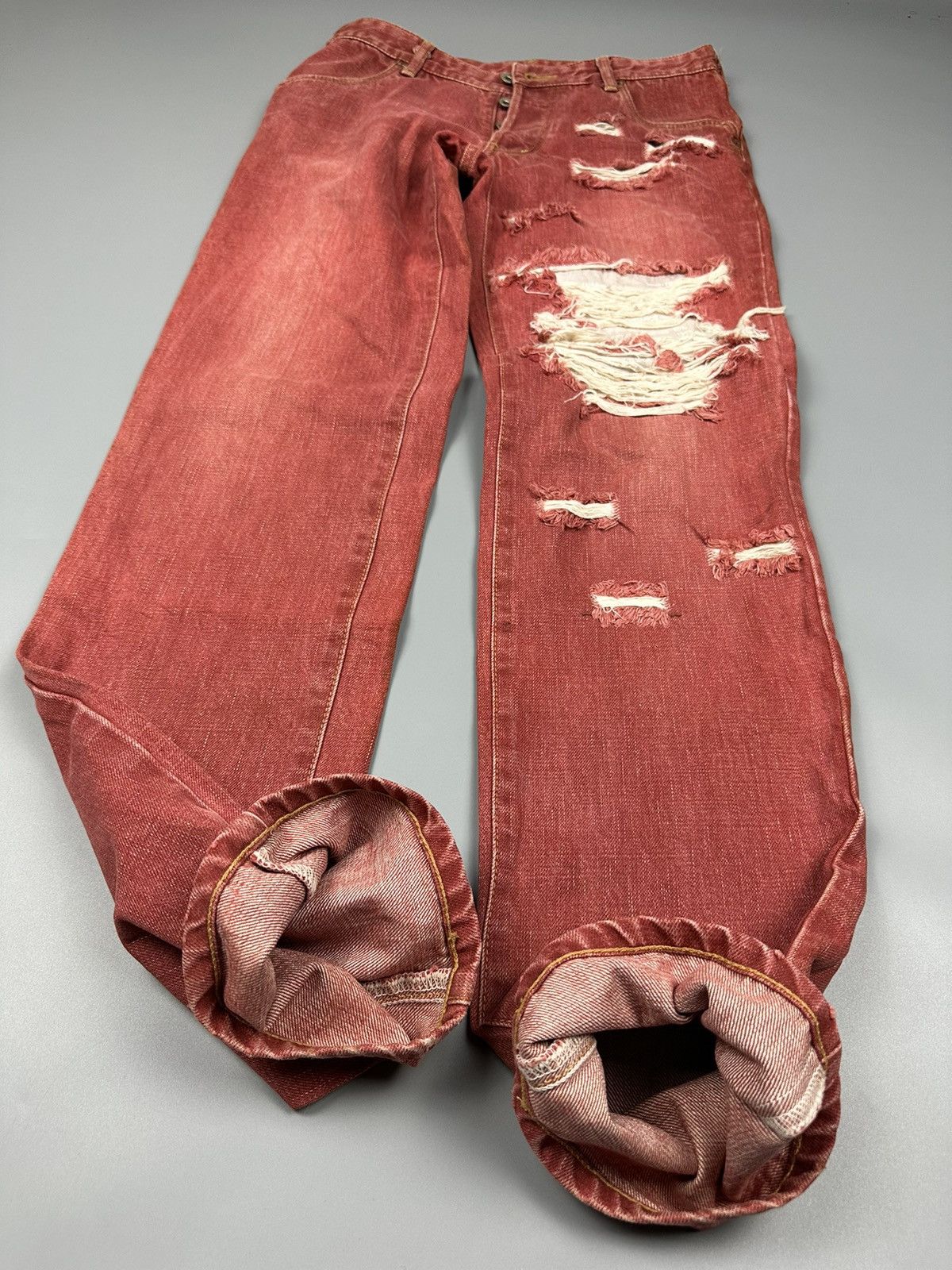 Japanese Brand 🔥Sick🔥Distressed Defiance 5 Denim Size US 30 / EU 46 - 7 Thumbnail
