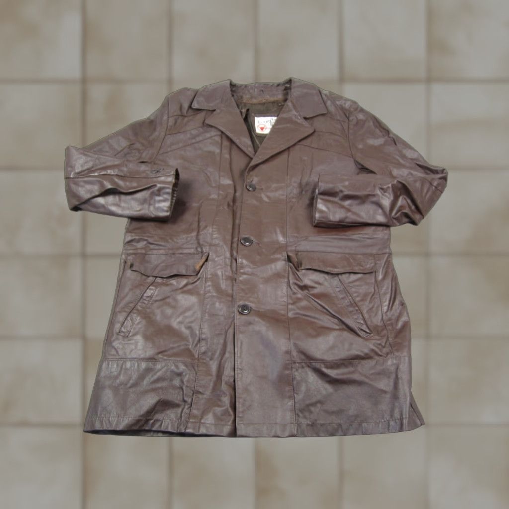 Sears VINTAGE Sears Jacket Mens 46 X-Tall Brown Plaid Leather Trench Coat 70s Size US S / EU 44-46 / 1 - 1 Thumbnail