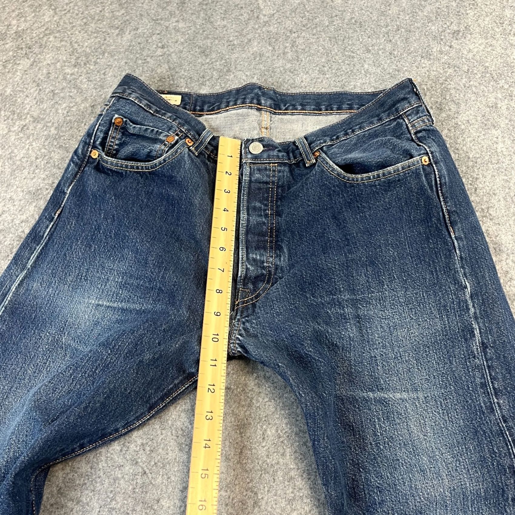 Levi's Levi's 501 Jeans Straight Regular Mens 34 Dark Wash Blue 5-Pocket Denim Comfort, Button Closure, Machine Washable, Classic Vintage-Lite Size US 34 / EU 50 - 5 Thumbnail