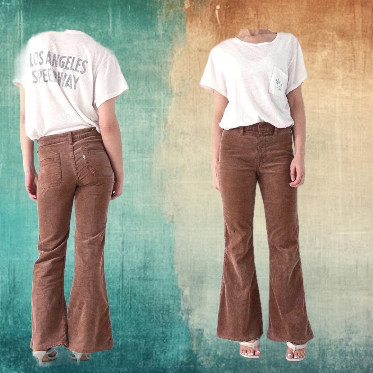 Levi's Vintage Clothing Vintage Levis Flared Corduroy Pants Brown White Tab Small “e Size 26" / US 2 / IT 38 - 4 Thumbnail