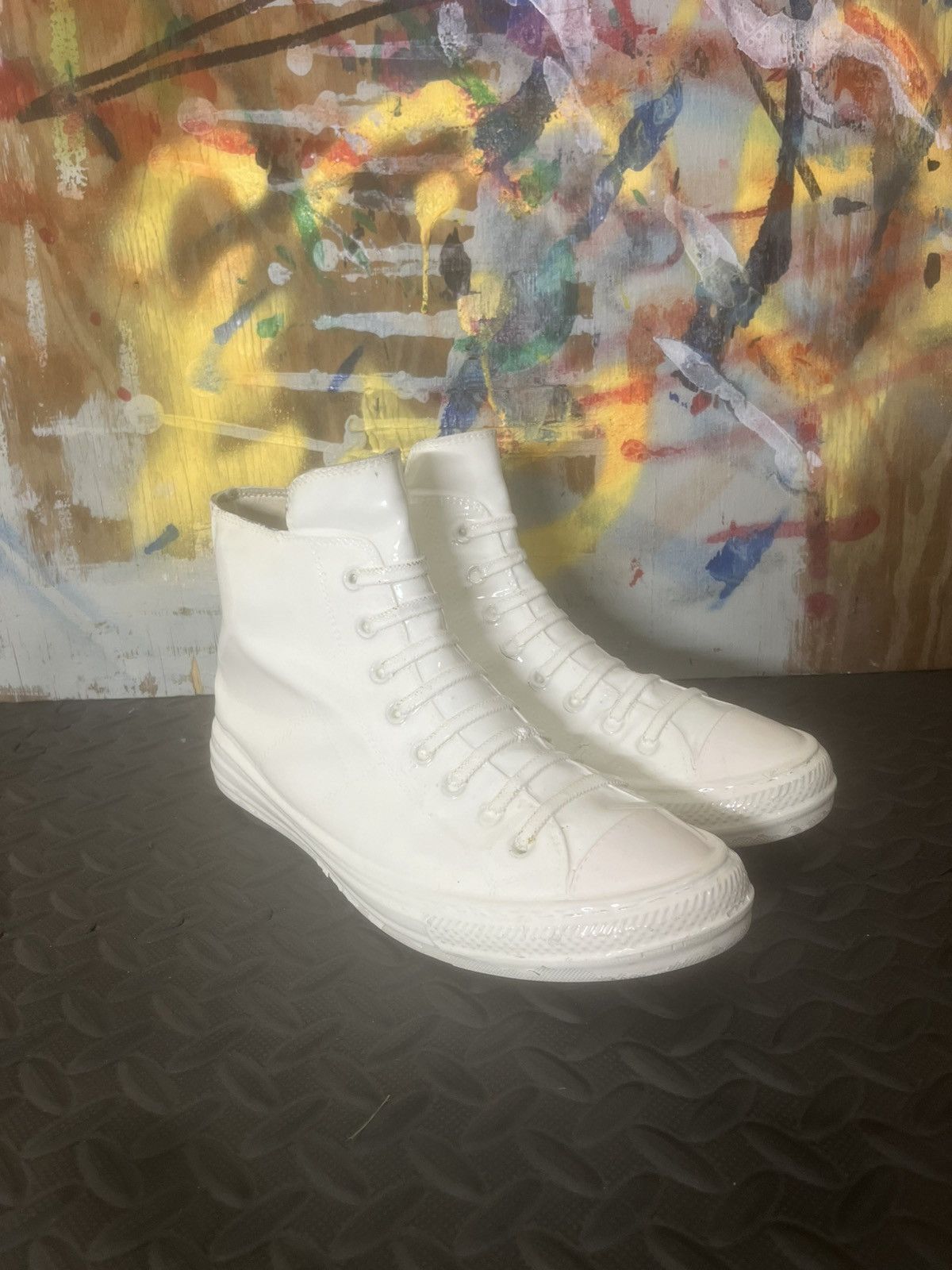 Maison Margiela Maison Margiela Stereotype White Rubberized Sneaker Size US 11.5 / EU 44-45 - 1 Thumbnail