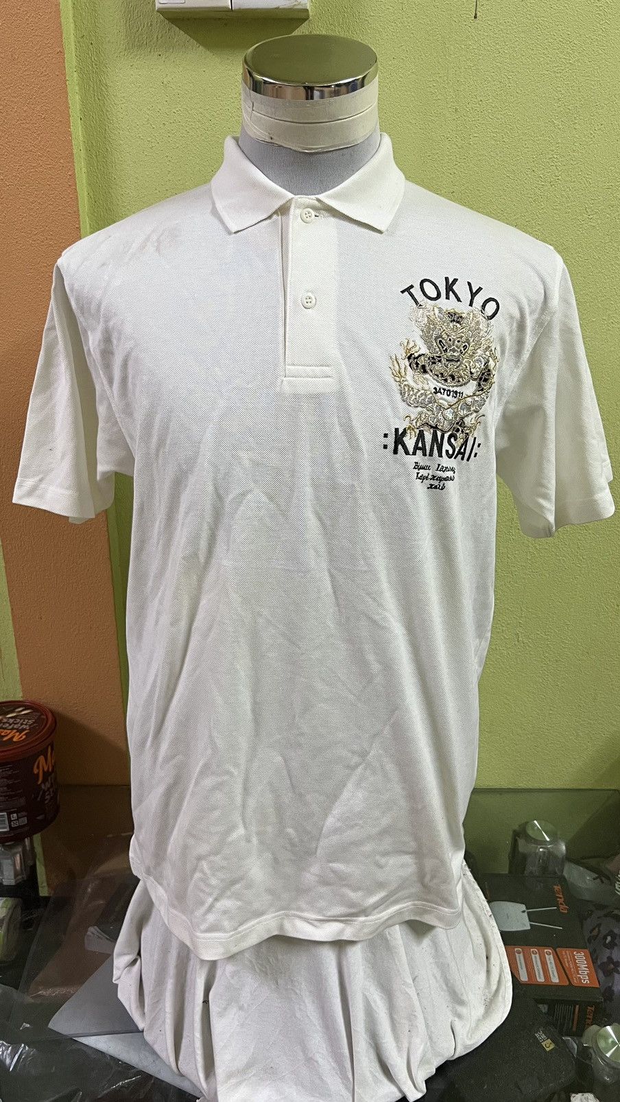 Japanese Brand VINTAGE 80-90s KANSAI MAN POLOS BIG DRAGON ART EMBROIDERY Size US L / EU 52-54 / 3 - 2 Thumbnail