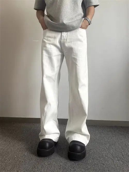 VIBE High Street White Wide Leg Straight Leg Casual Jeans Size US 30 / EU 46 - 1 Thumbnail