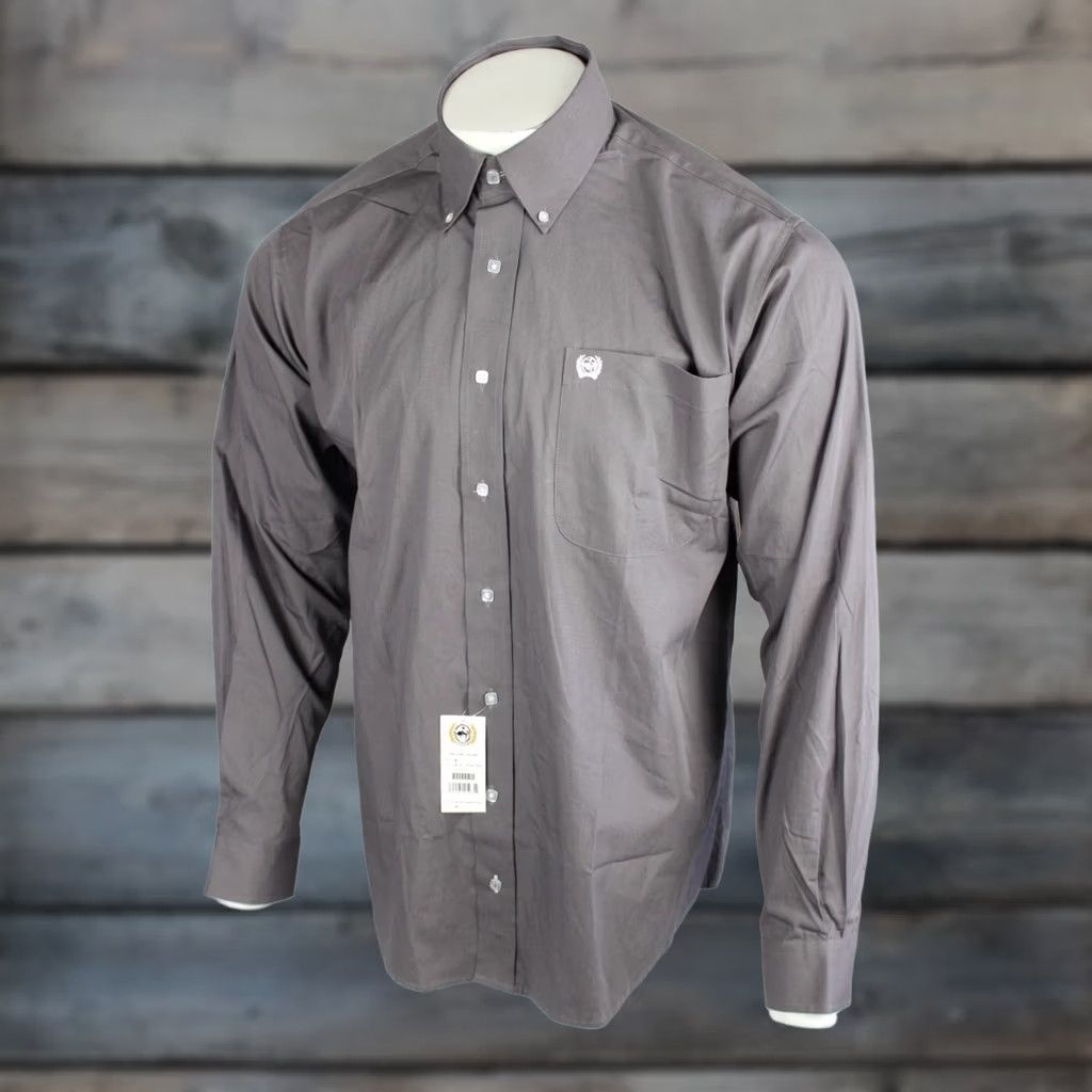 Vintage Cinch Men's Western Button Shirt Solid Long Sleeve S Small Gray MTW1104238 Size US S / EU 44-46 / 1 - 1 Thumbnail