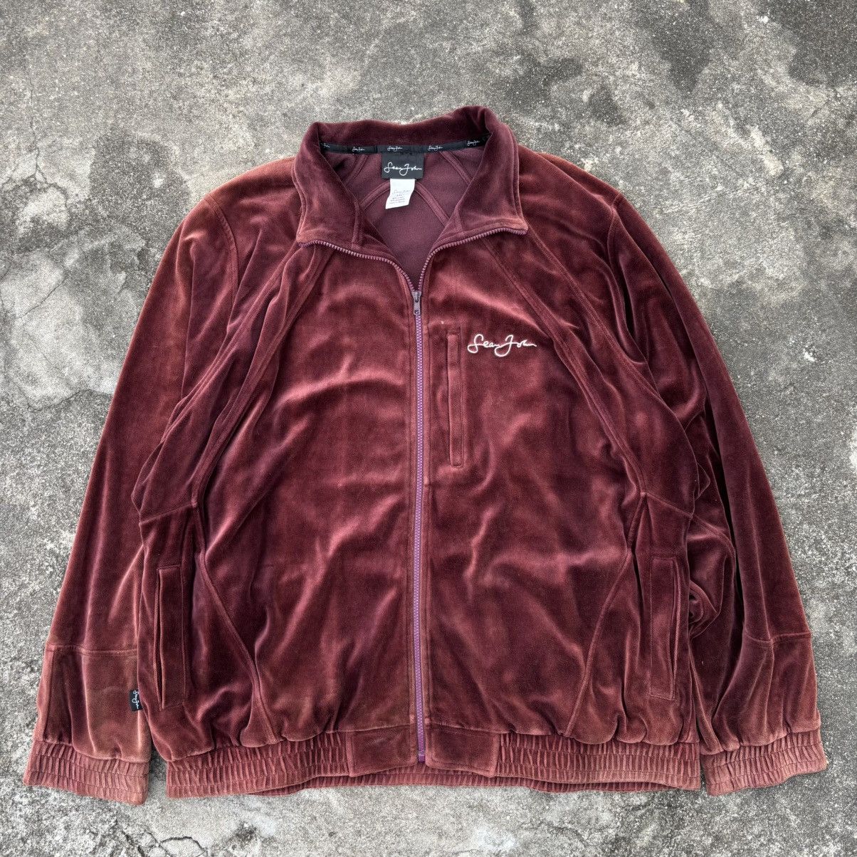 Sean John Burgundy Sean John Velvet Track Jacket Size US XXL / EU 58 / 5 - 1 Thumbnail