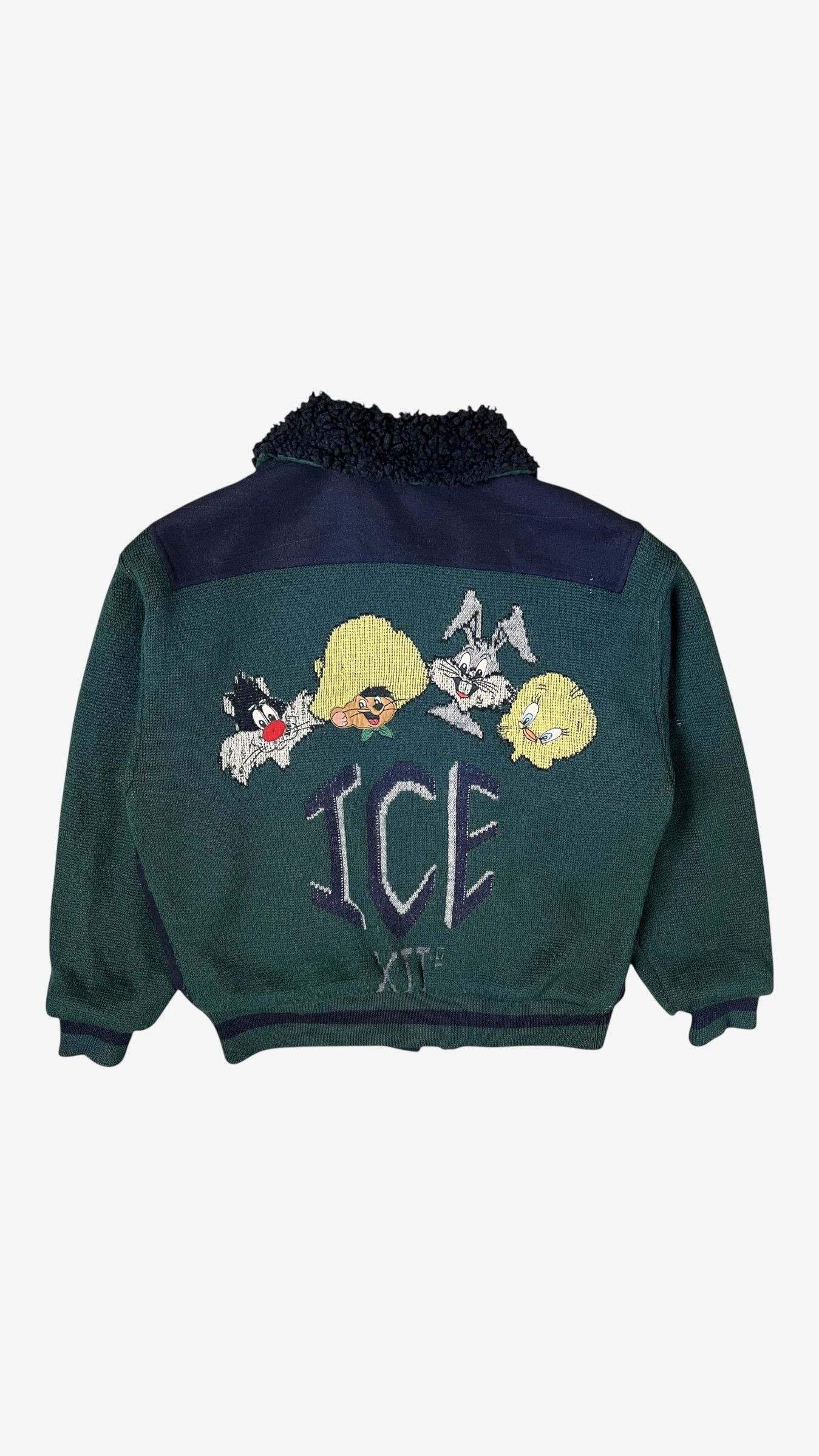 Iceberg Vintage 80s Men's ICEBERG Looney Tunes Wool Varsity Jacket Size US M / EU 48-50 / 2 - 1 Thumbnail