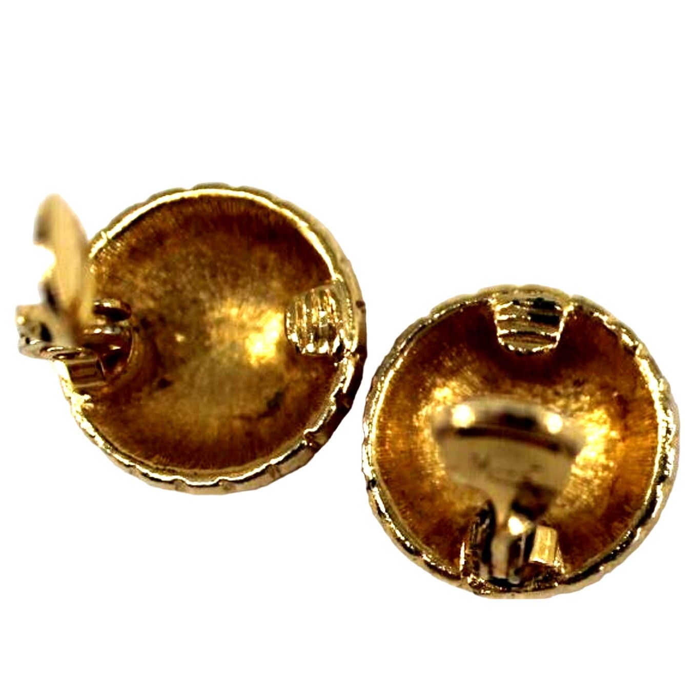 Monet Vintage Monet Earrings • Textured Brushed • Button • Clip On Size ONE SIZE - 3 Thumbnail