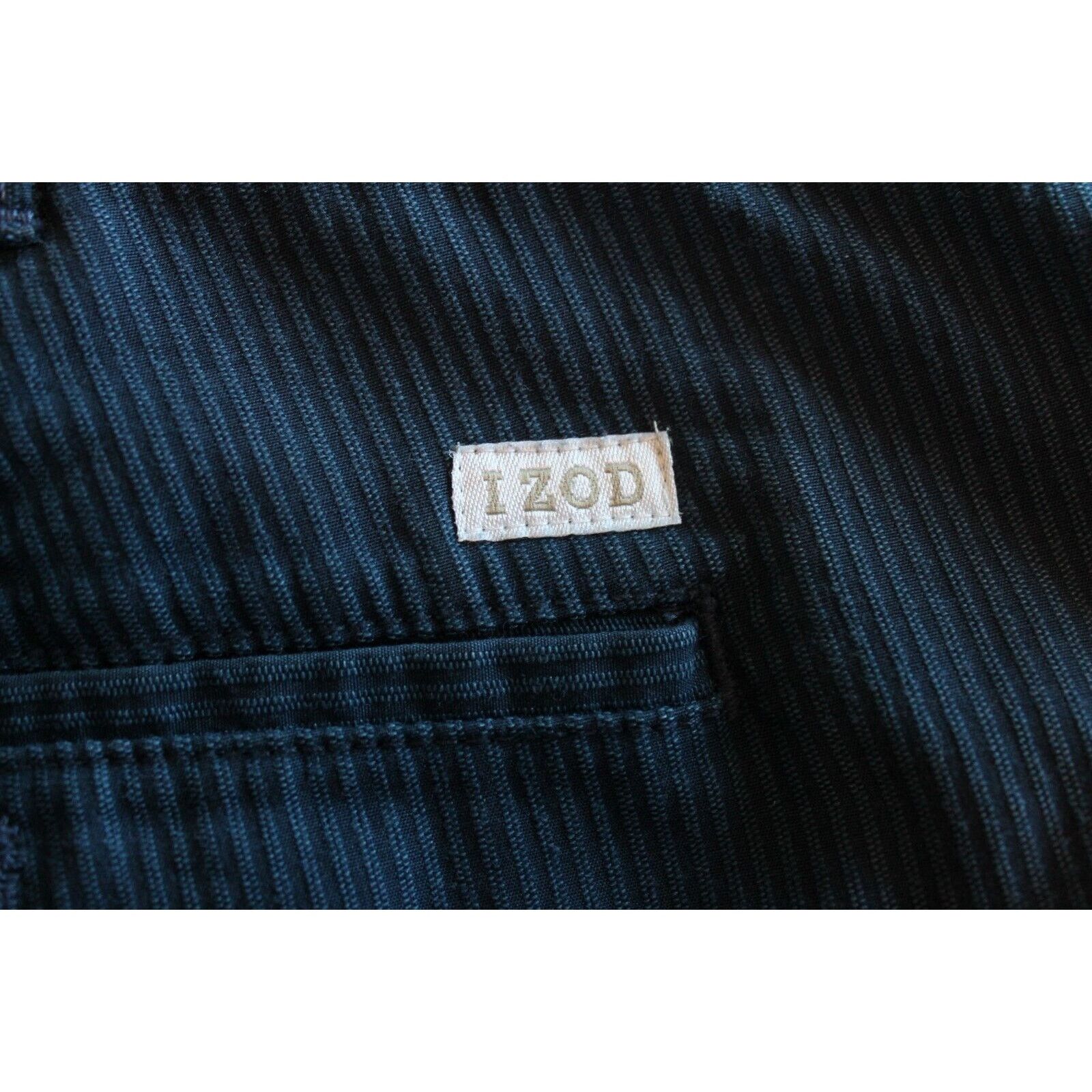 Izod Men's IZOD Straight-Fit Perfor Blue/Blue Striped Pants 38x30 Size US 38 / EU 54 - 5 Thumbnail