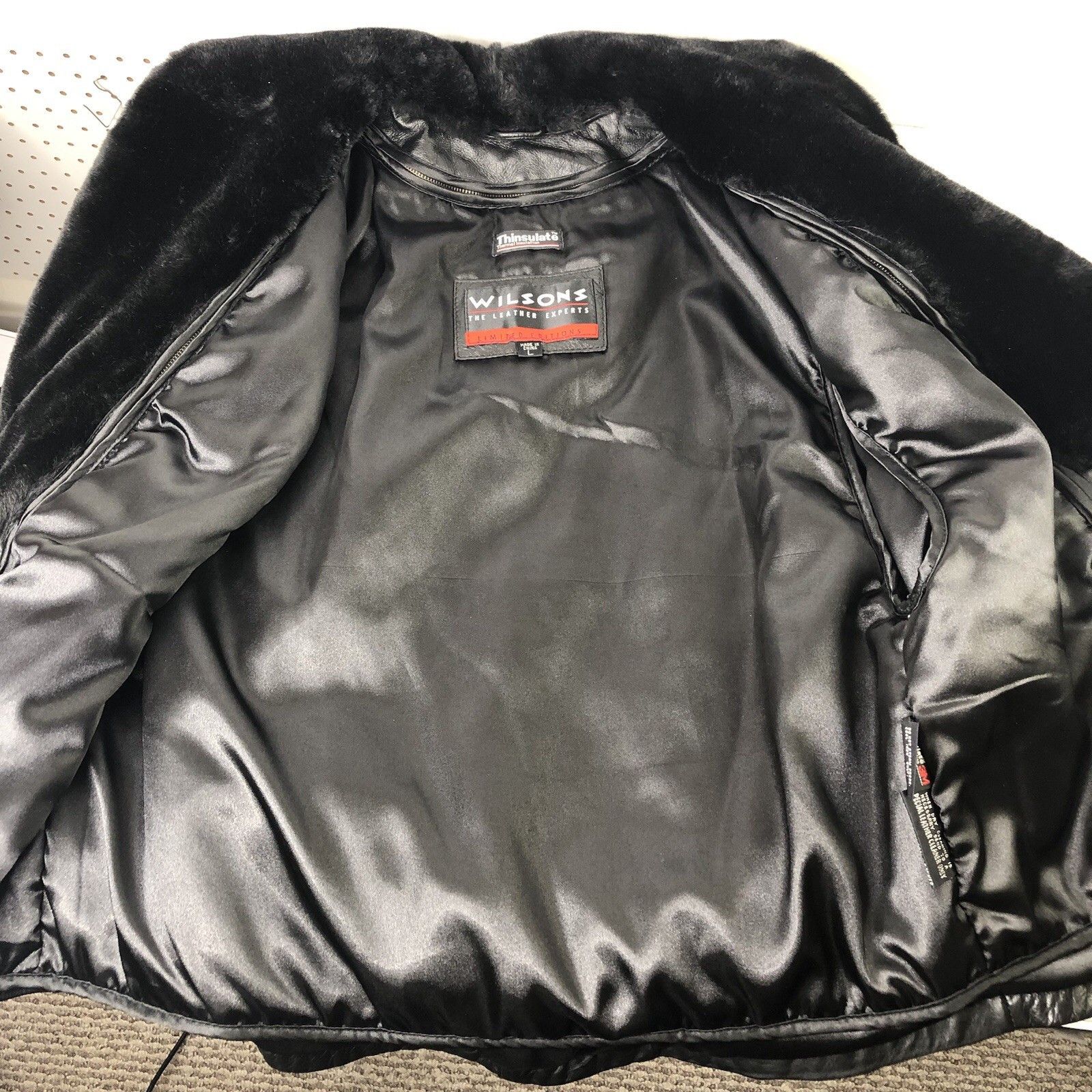 Wilson Wilsons 80s Women Black Leather Coat Jacket Sz L Insulated Size L / US 10 / IT 46 - 12 Thumbnail