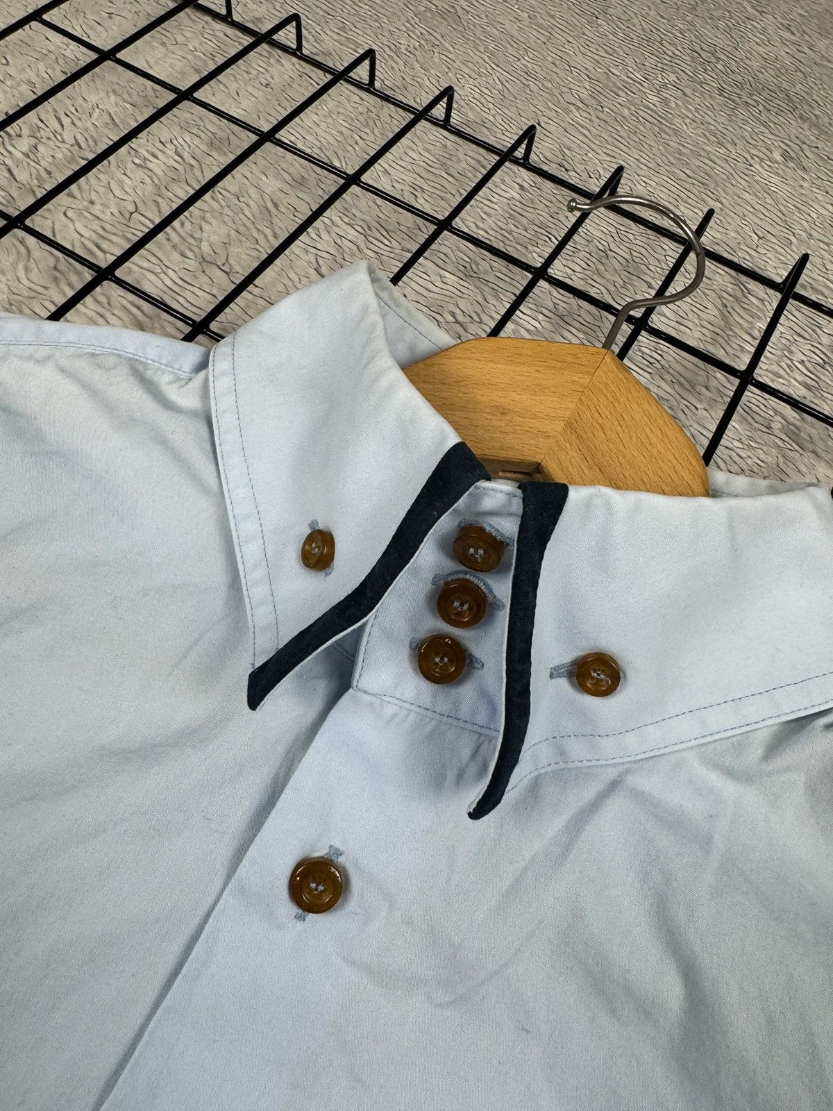 Vintage × Vivienne Westwood Blue Vivienne Westwood 3 Button Krall Shirt Orb Embroidery Size US XL / EU 56 / 4 - 5 Thumbnail