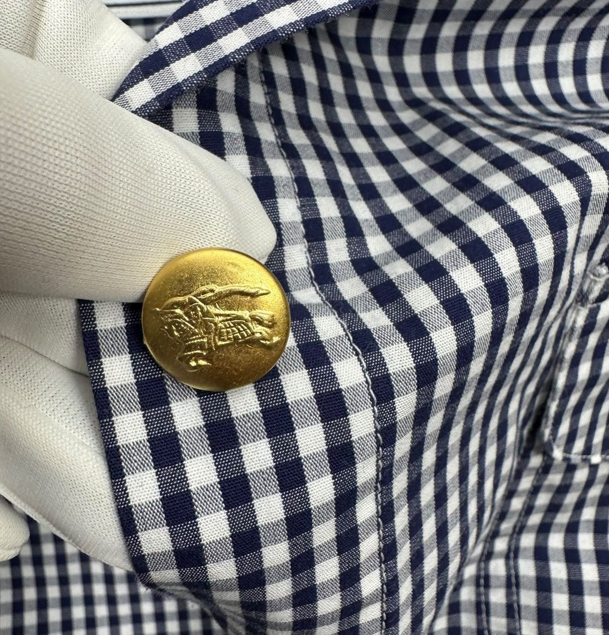 Burberry × Vintage Burberry Vintage Shirt Button Up Burberrys Gold Buttons Size M / US 6-8 / IT 42-44 - 11 Thumbnail