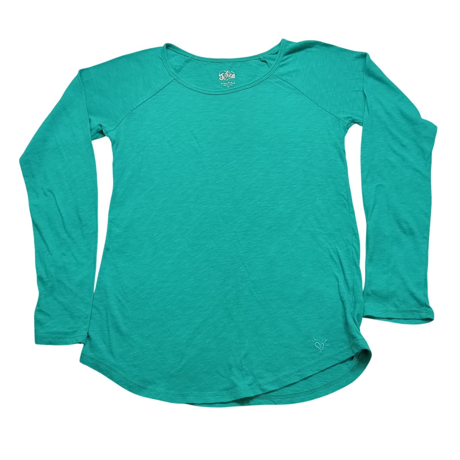 & Other Stories Justice Top Girls 16 Long Sleeve Tee Cotton Blend Green Size XXL / US 16-18 / IT 52-54 - 1 Thumbnail