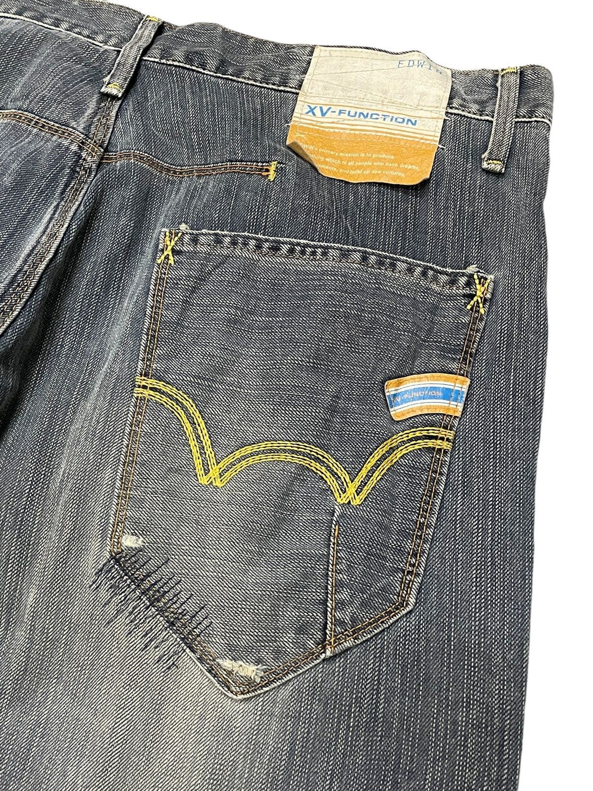 Edwin × Hysteric Glamour Edwin XV-Function Boro Heavy stitched Spiral Cropped Jeans Size US 34 / EU 50 - 20 Thumbnail