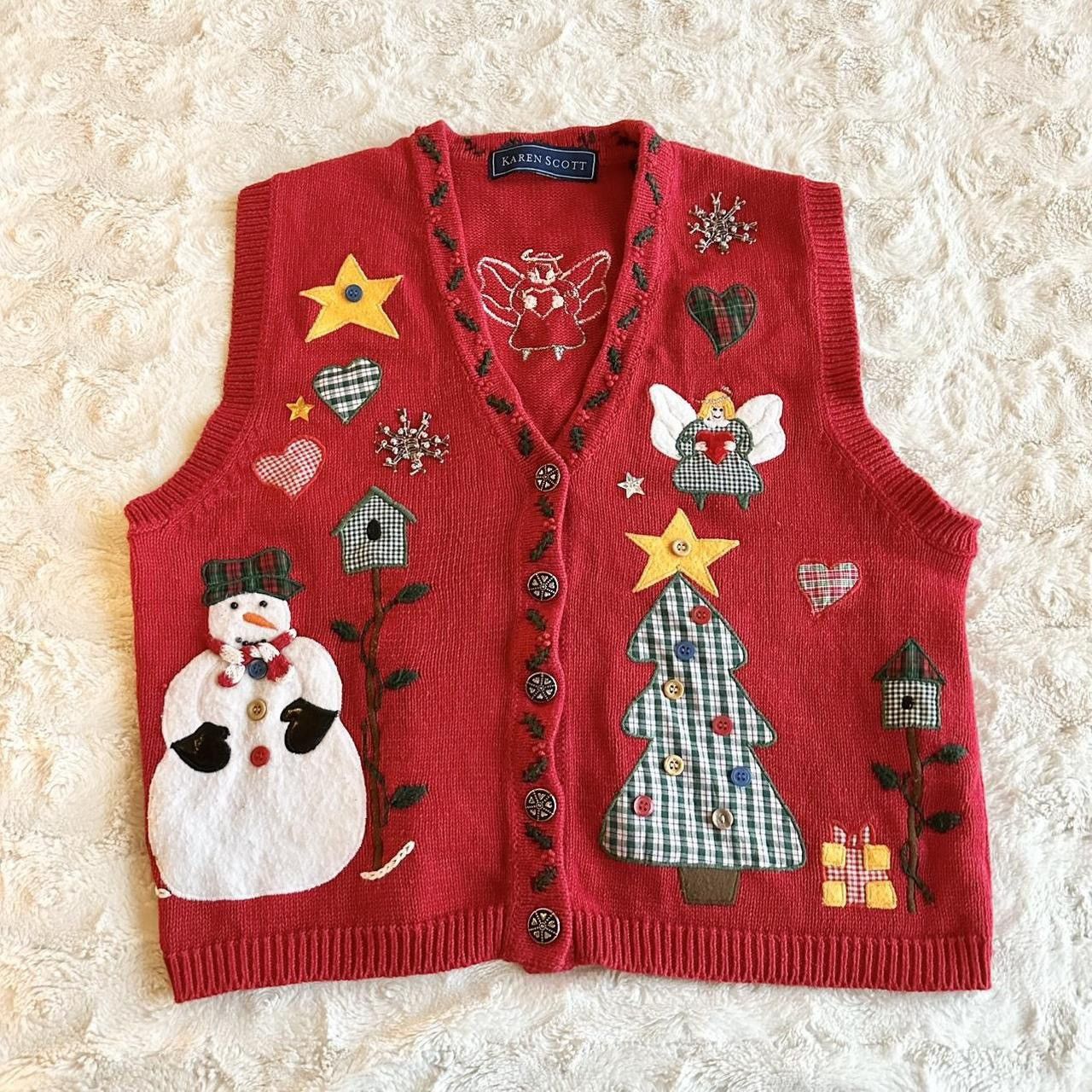 Other Vintage Christmas Holiday Sweater Vest Womens XL Red Angel Size M / US 6-8 / IT 42-44 - 1 Thumbnail