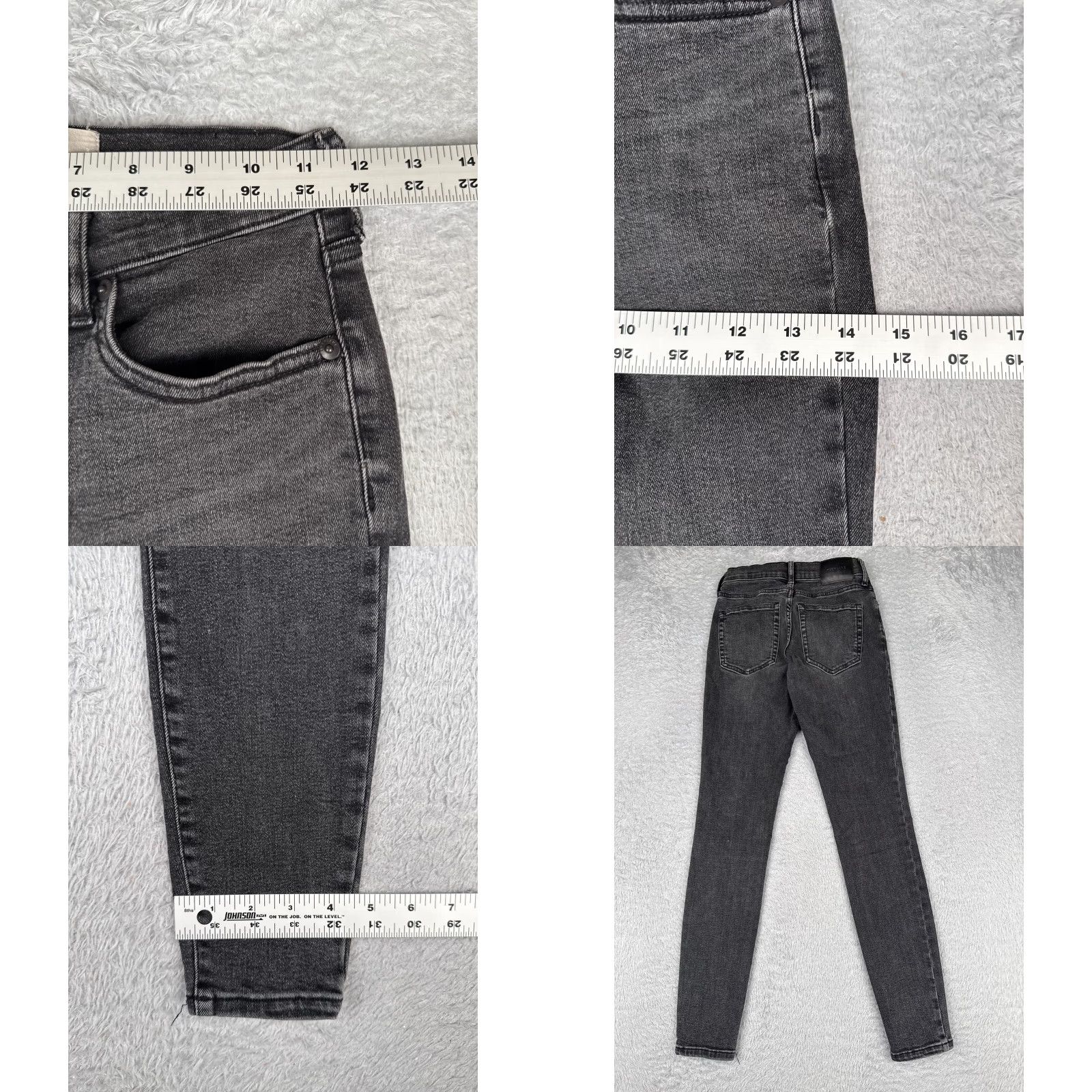 Everlane Everlane Jeans Women 25 Black Denim Mid Rise Skinny Cotton Blend 24x27 Size 42" / US 20 - 9 Thumbnail
