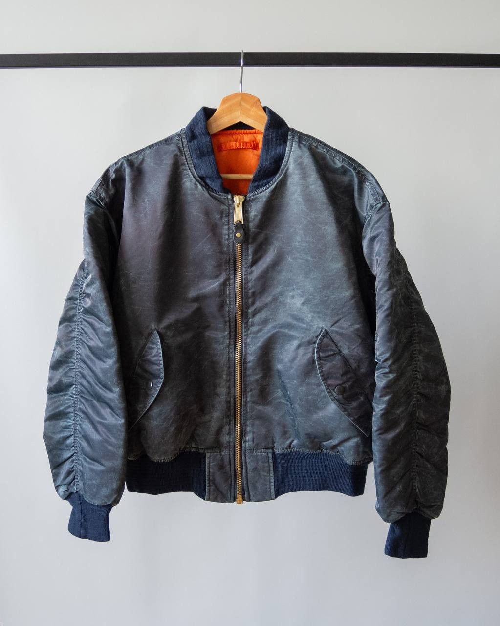 Bomber Jacket × Ma 1 × Vintage Bomber jacket MA-1 washed effect | Grailed