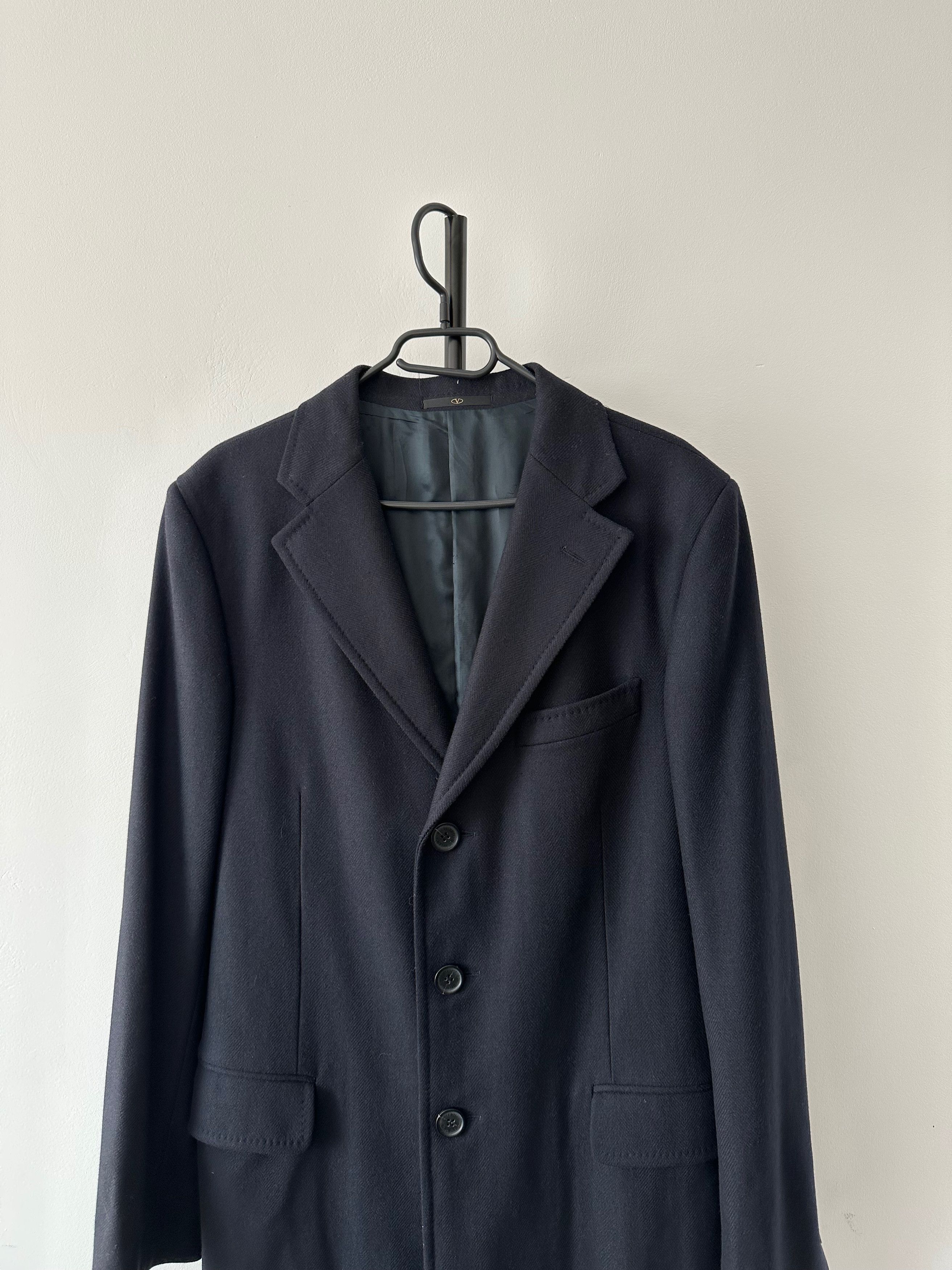 Valentino VALENTINO Roma virgin Wool cashmere navy coat | Grailed