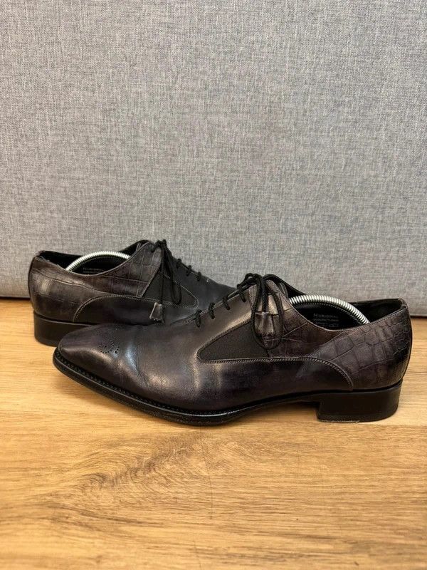 Other Harris Firenze 1913 Handmade Oxford Broque LeatherCroc 10 44 Size US 11 / EU 44 - 2 Thumbnail