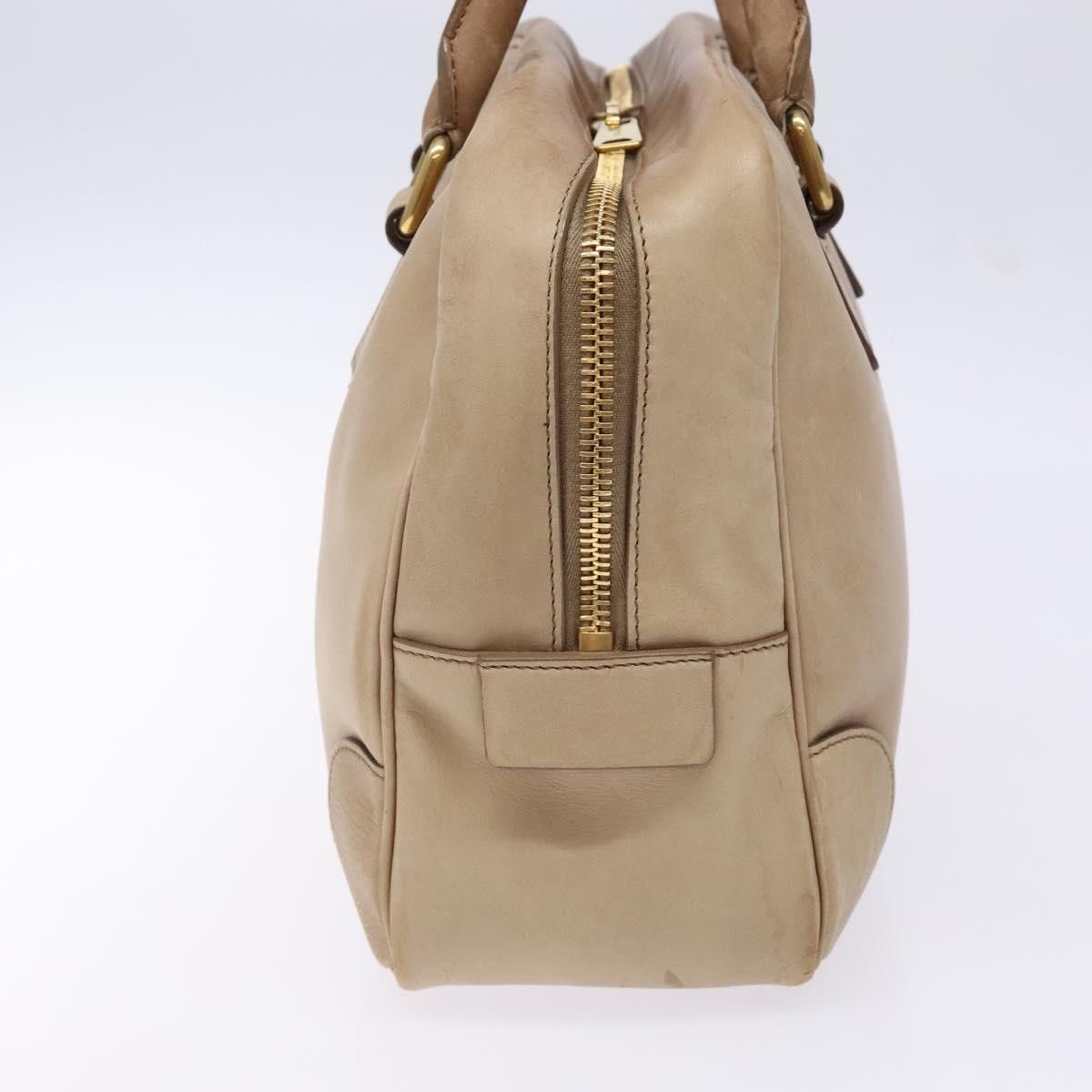 Celine CELINE Hand Bag Leather Beige Gold Size ONE SIZE - 5 Thumbnail