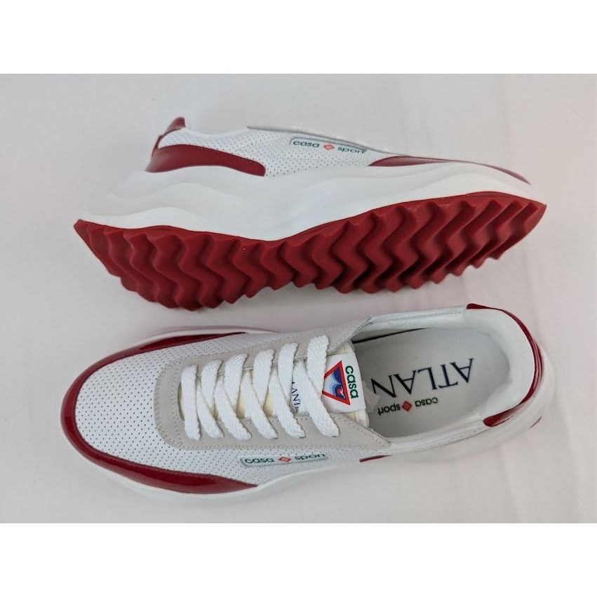 Casablanca o1rshd1 Leather Atlantis Sneaker in White / Red Size US 10.5 / EU 43-44 - 1 Thumbnail