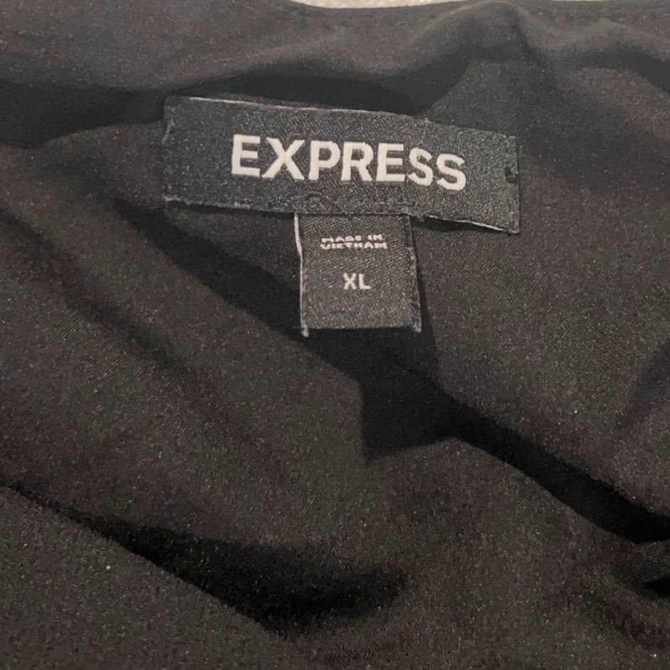 Express Express Blouse Womens Black V-Neck Wrap Side Zip Lined Stretch XL Sleeveless Size XL / US 12-14 / IT 48-50 - 5 Thumbnail