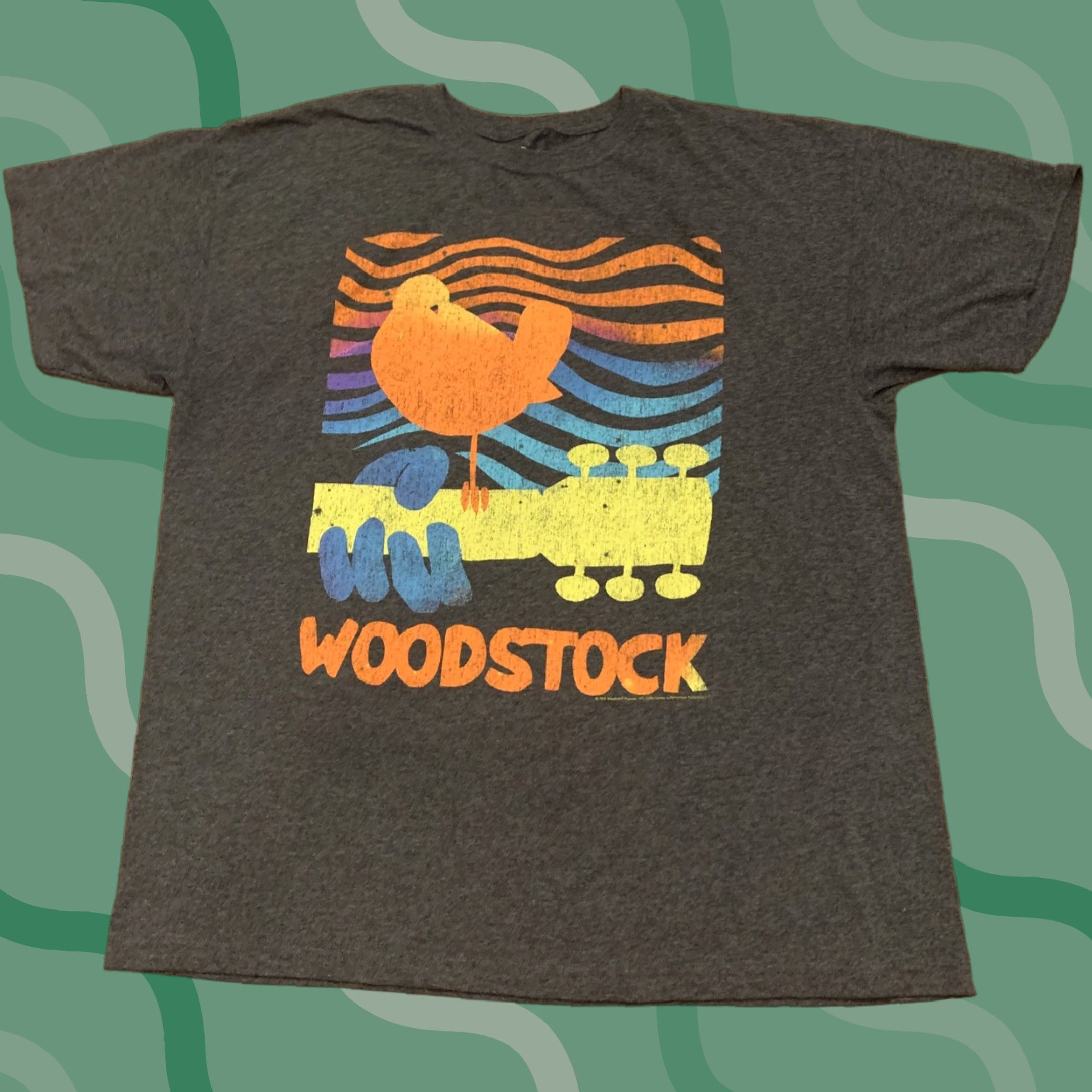 Vintage Woodstock 3 Days Of Peace & Music T-Shirt Dark Gray Large Mens Size US L / EU 52-54 / 3 - 1 Thumbnail