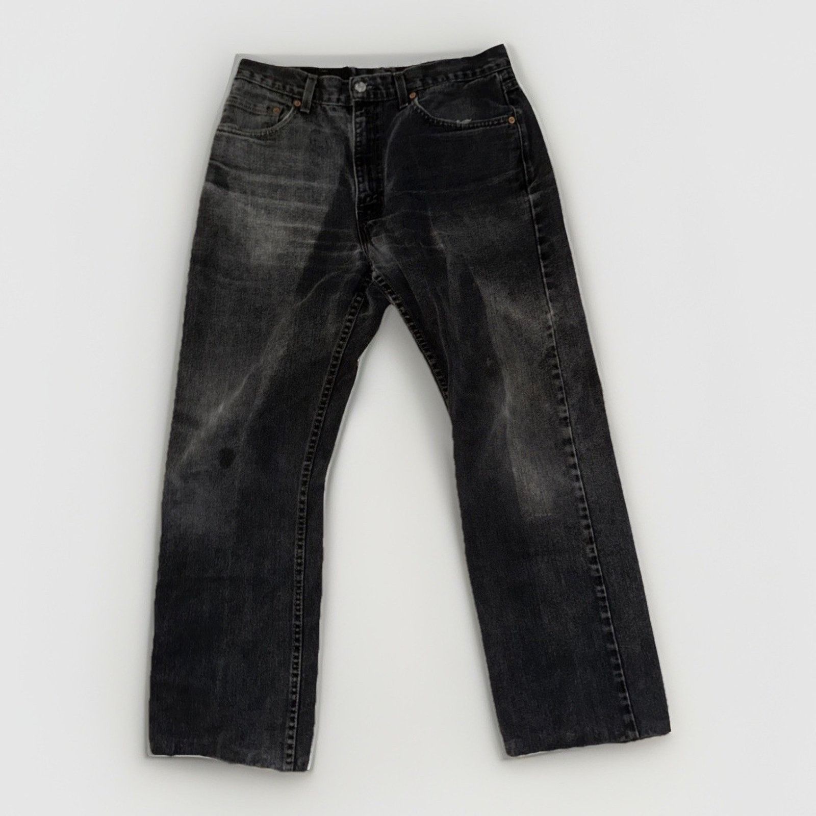 Levi's × Vintage Vintage Levi’s 505 Black Jeans 32x28 Y2K Distressed Faded Size US 32 / EU 48 - 2 Thumbnail