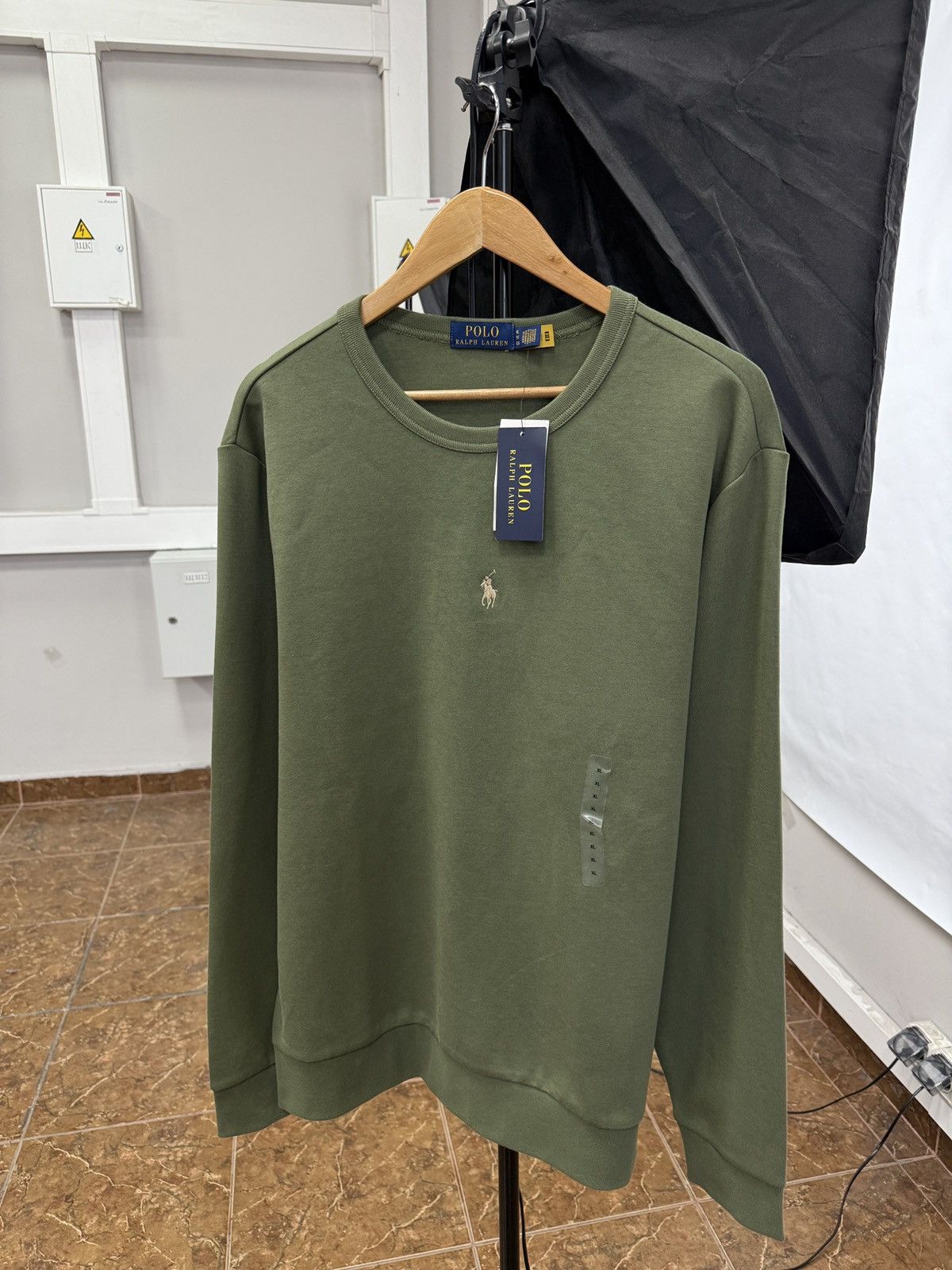 Polo Ralph Lauren 🇺🇸 NWT❗️Polo Ralph Lauren Double Knit Sweatshirt Olive Rare Size US XL / EU 56 / 4 - 1 Thumbnail