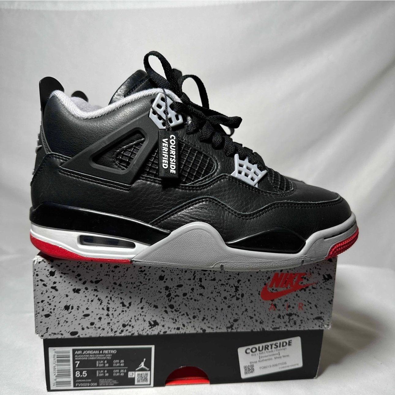 Jordan Brand × Nike Size 7 - Nike Air Jordan 4 Retro Bred Reimagined Men's Shoes Size US 7 / EU 40 - 1 Thumbnail