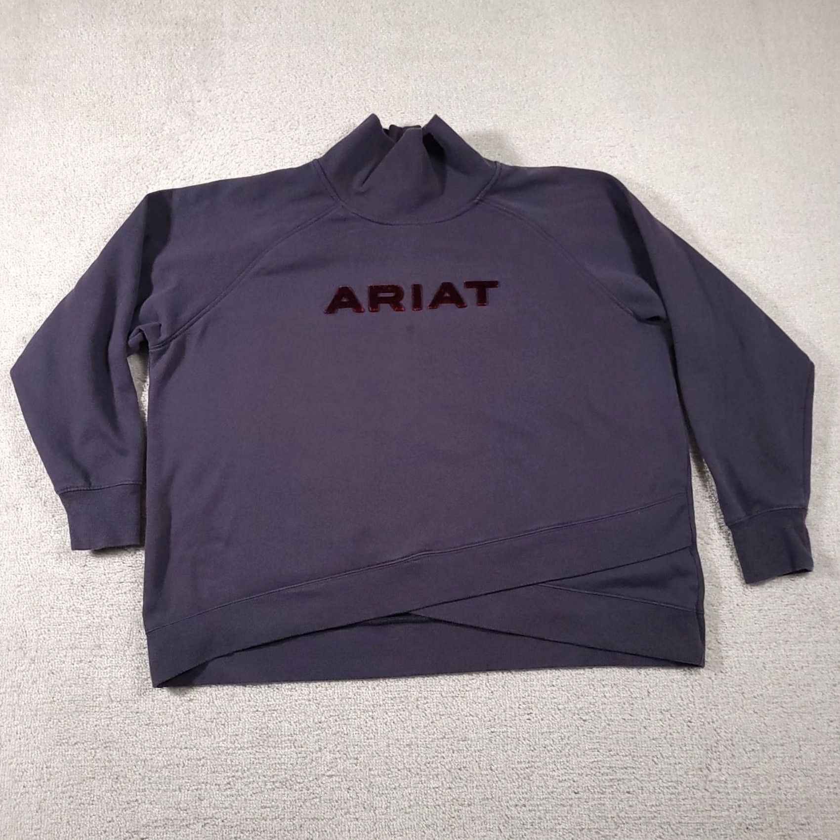 Ariat Ariat Sweatshirt Women's 2XL High Neck Velour Spell Out Logo Running Wrap Jumper Size XXL / US 16-18 / IT 52-54 - 2 Thumbnail