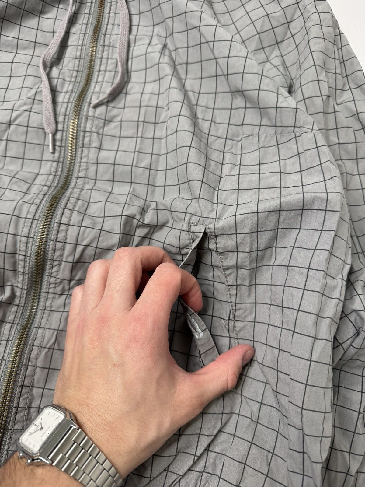 Vintage Vintage gray checked light jacket swag avant garde skate sk8 Size S / US 4 / IT 40 - 5 Thumbnail