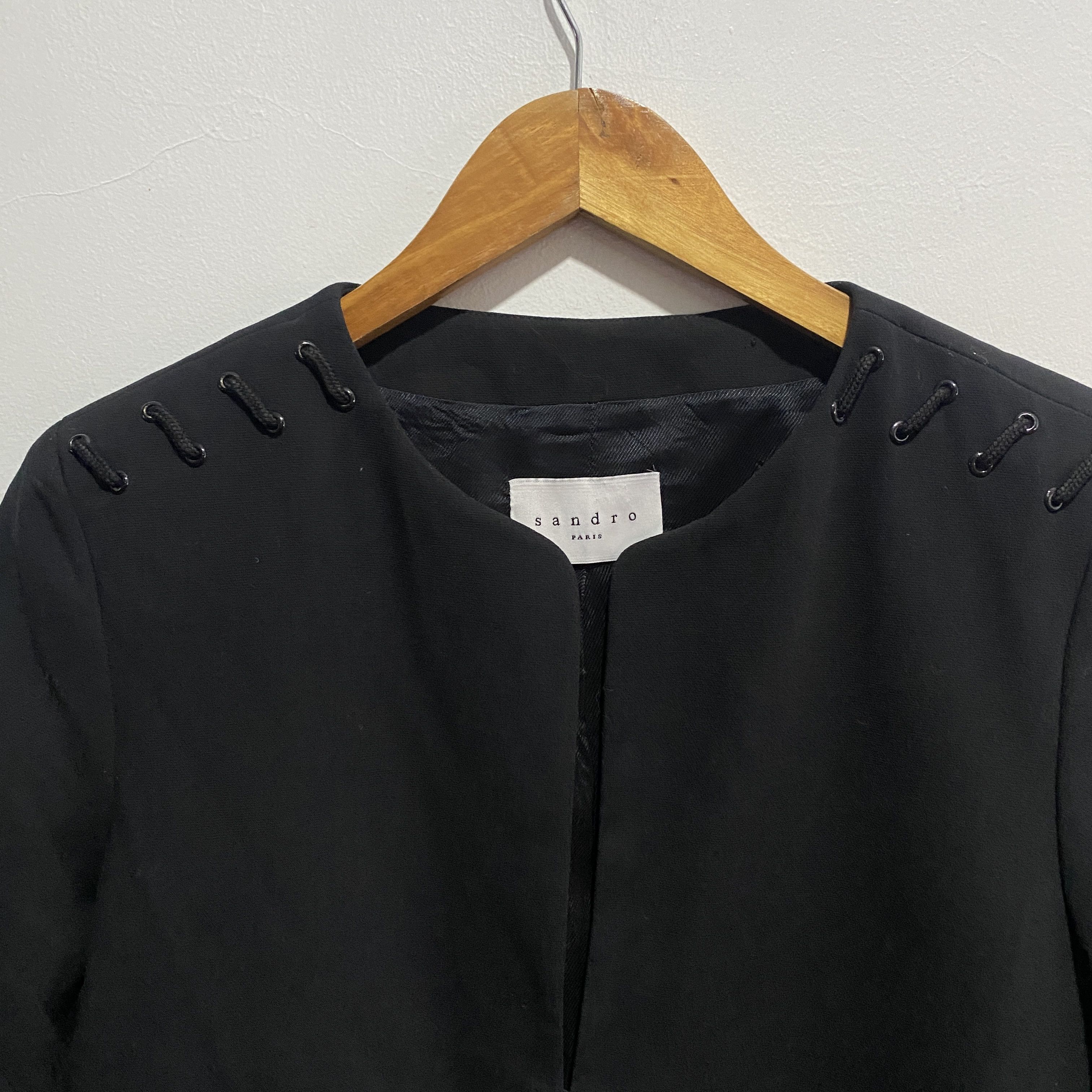Sandro Sandro Paris Lace-up Wool Jacket XS/S Size S / US 4 / IT 40 - 7 Thumbnail