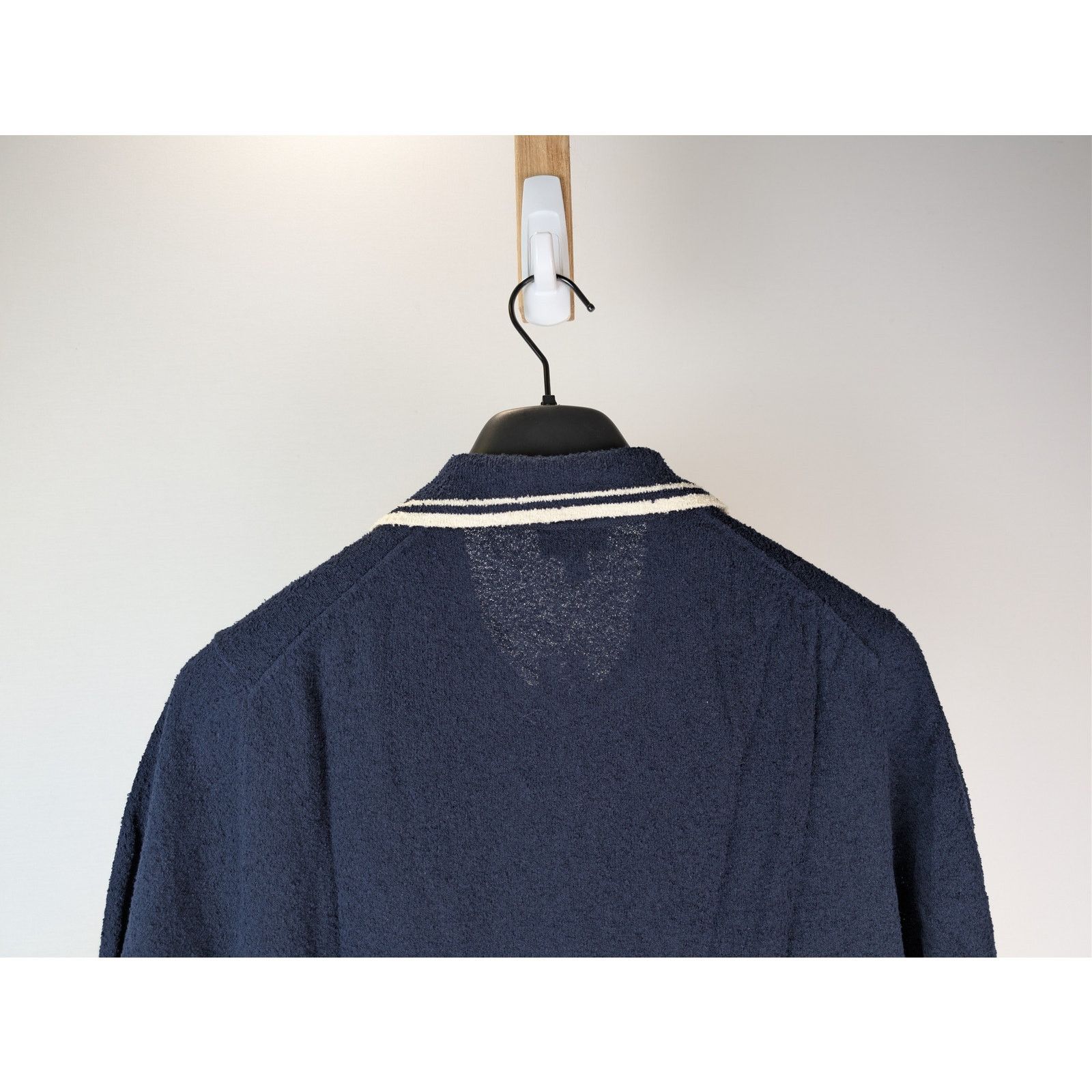 Todd Snyder o1rshd1 CC20 Tipped Boucle Montauk Knit Polo Shirt Navy Blue Size US S / EU 44-46 / 1 - 12 Thumbnail
