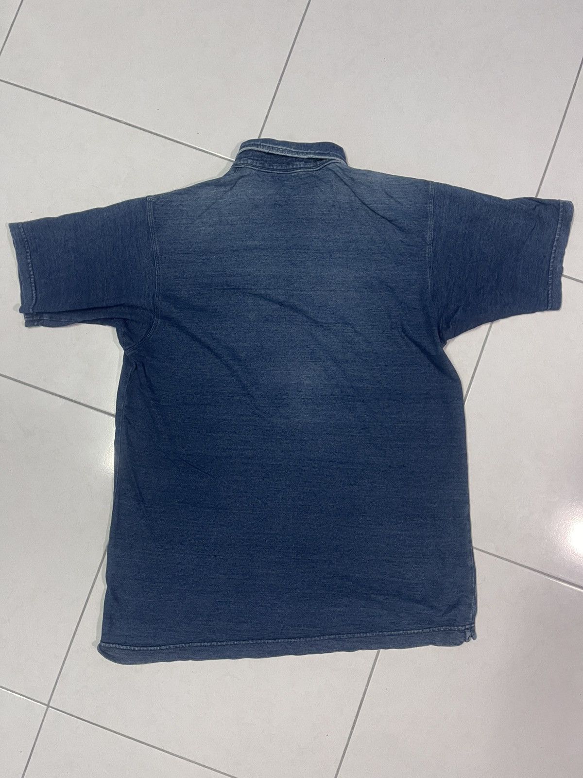 45rpm × Japanese Brand × Kapital 🔥HOT🇯🇵🔥VINTAGE 45 RPM POLO SHIRT BLUE DENIM VERY RARE Size US M / EU 48-50 / 2 - 2 Thumbnail
