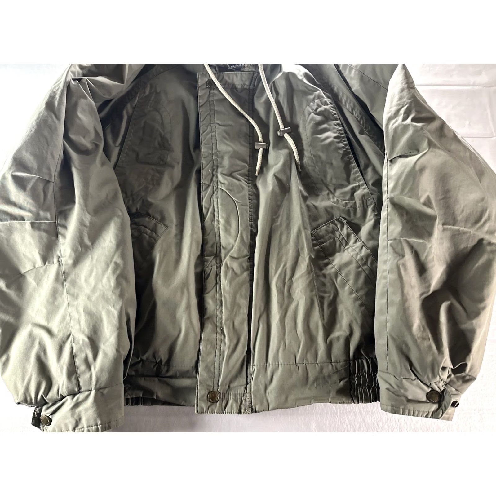 Olive VINTAGE Peter England Coat Mens M Olive Bomber Jacket Jacket/Coat Short Solid Green 80s 90s Classic Designer Motorcycle Mens Size US M / EU 48-50 / 2 - 3 Thumbnail