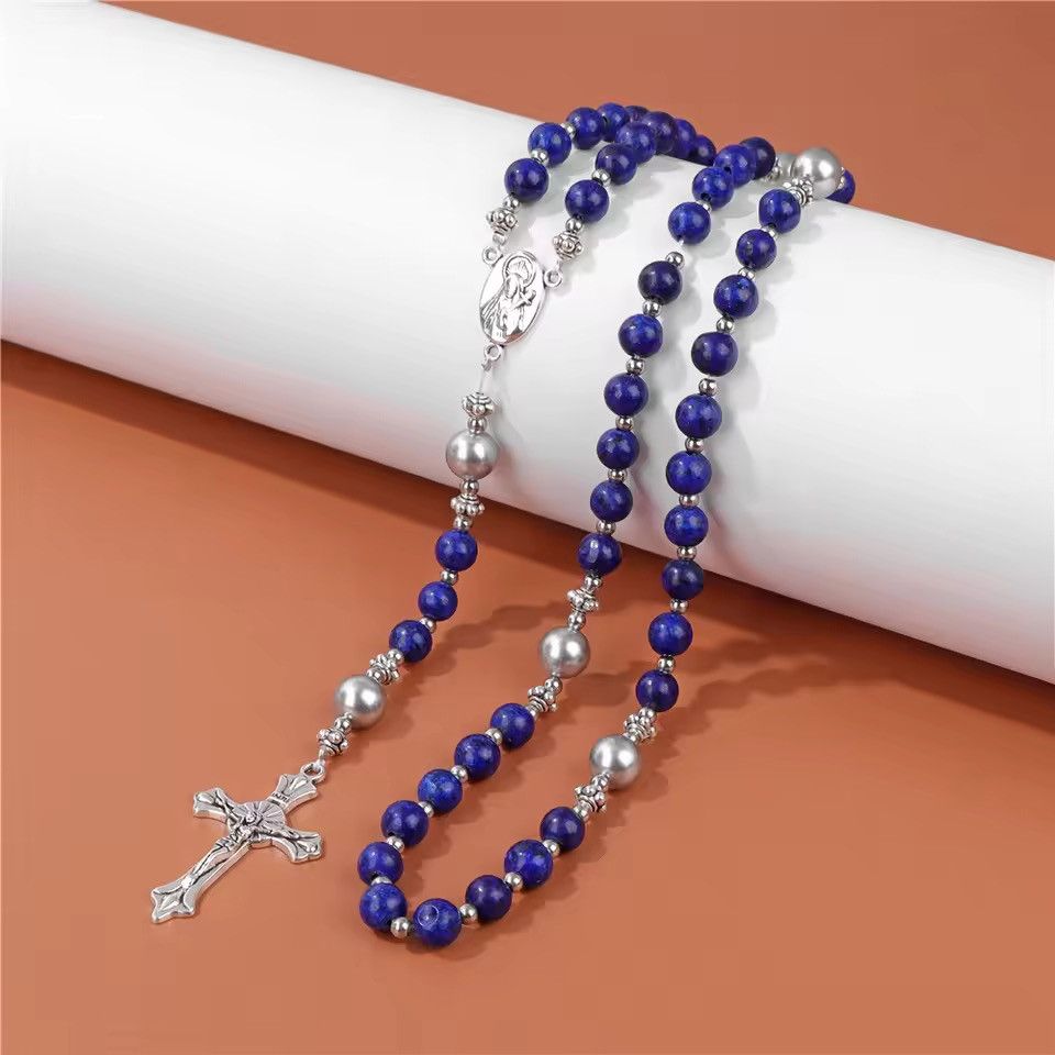 Jewelry Blue Beaded Rosary Size ONE SIZE - 1 Thumbnail