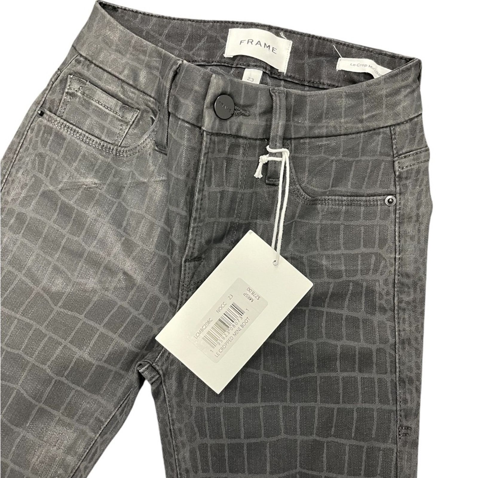 Frame *BNWT* Women’s Frame Le Crop Mini Boot Alligator Print Jeans Size 23" - 2 Thumbnail