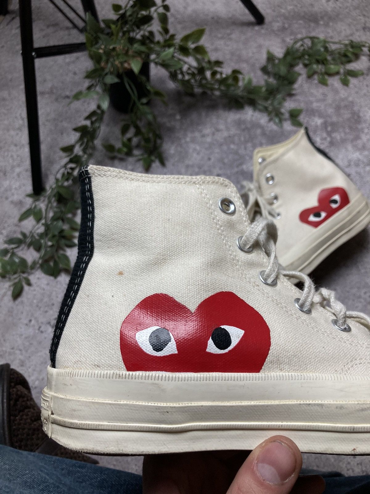 Comme des Garcons × Converse Vintage Comme des Garcons Converse Hi Top Sneakers Shoes Size US 6 / EU 39 - 3 Thumbnail